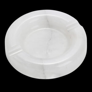 Natural clear quartz cigar ashtray round